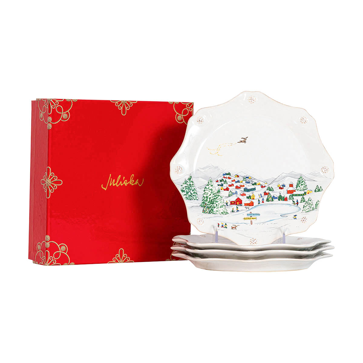 Berry & Thread North Pole Dessert/Salad Plate Assorted Set/4 - Image 2