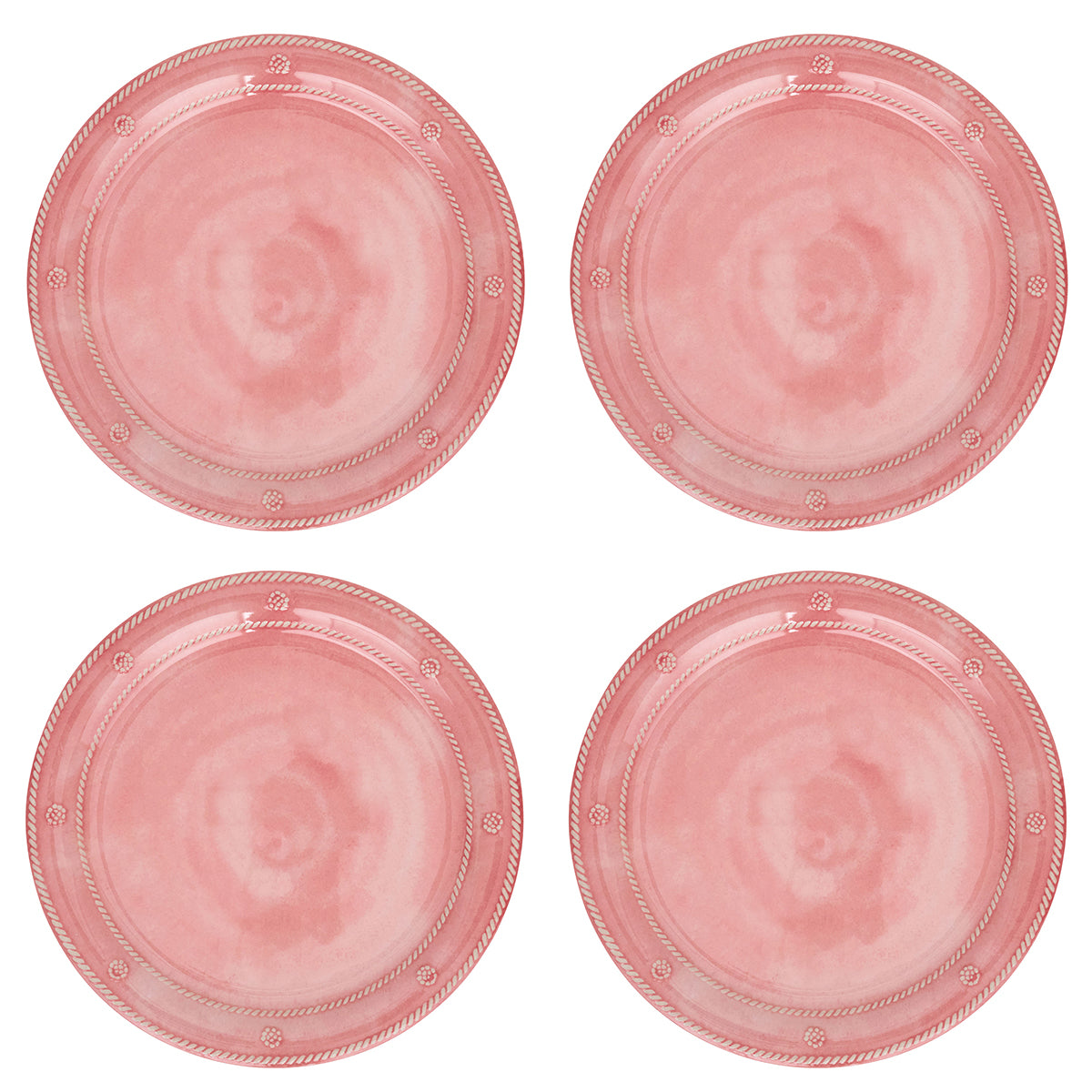 Berry & Thread Melamine Dinner Plate Set/4 - Coral