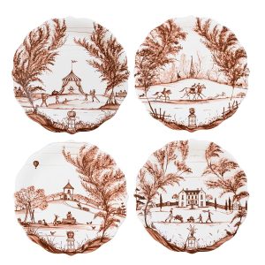 Country Estate Harvest Party Plate Assorted Set/4 - Sepia