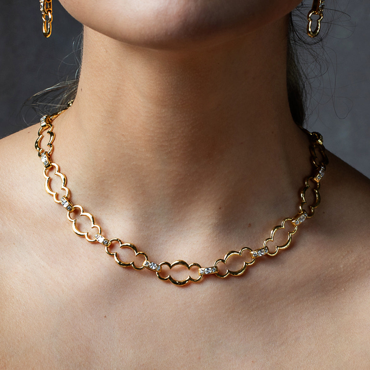 Maharani Grande Chain Necklace. 17+2 - Clear Cubic Zirconia - Image 4