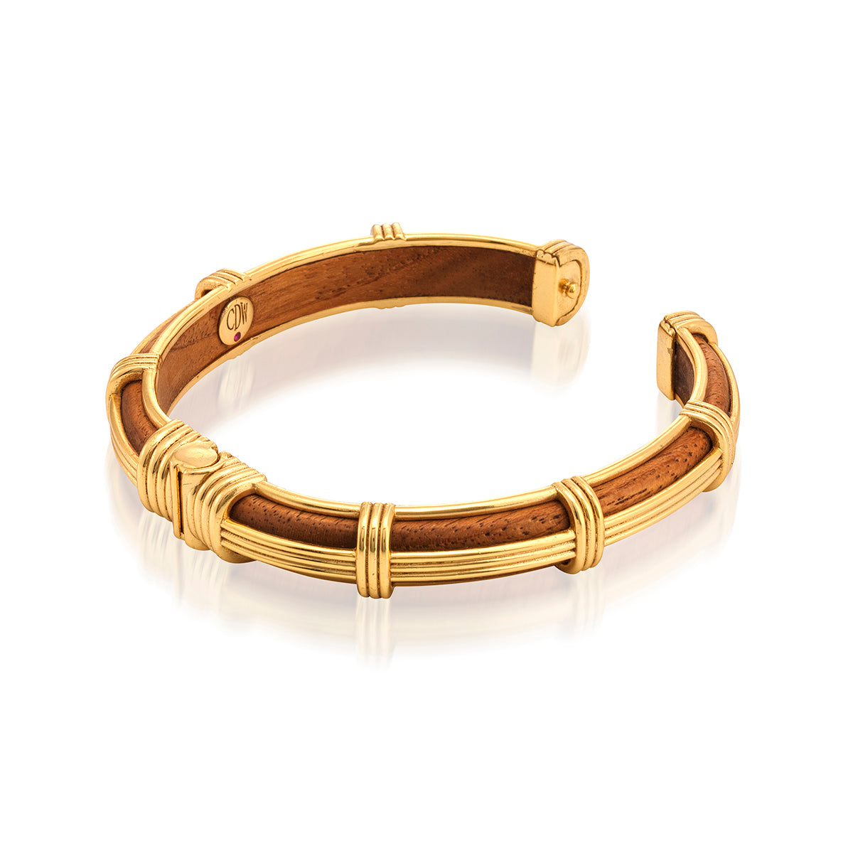 Gaia Petite Hinged Bangle. S/M - Teak - Image 4