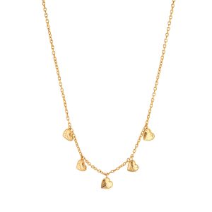 Love Heart Multi-Station Necklace. 16+2 - Gold