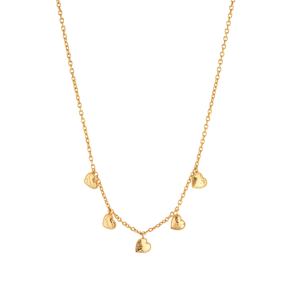 Love Heart Multi-Station Necklace. 16+2 - Gold