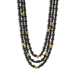 Berry 3-Strand Necklace. 18+2 - Ebony