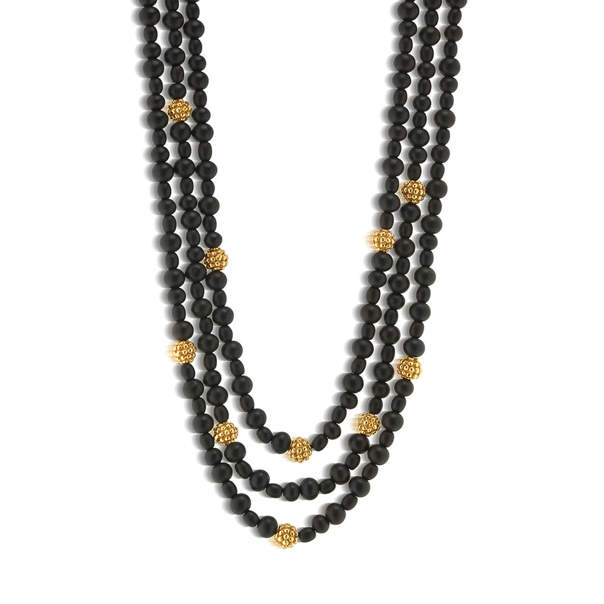 Berry 3-Strand Necklace. 18+2 - Ebony