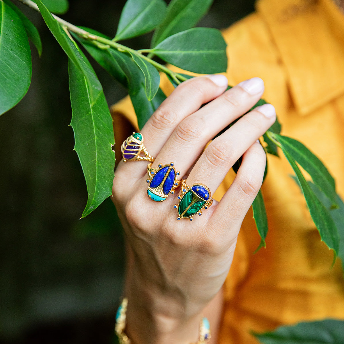 Scarab Grande Ring - Lapis/Malachite - Image 5