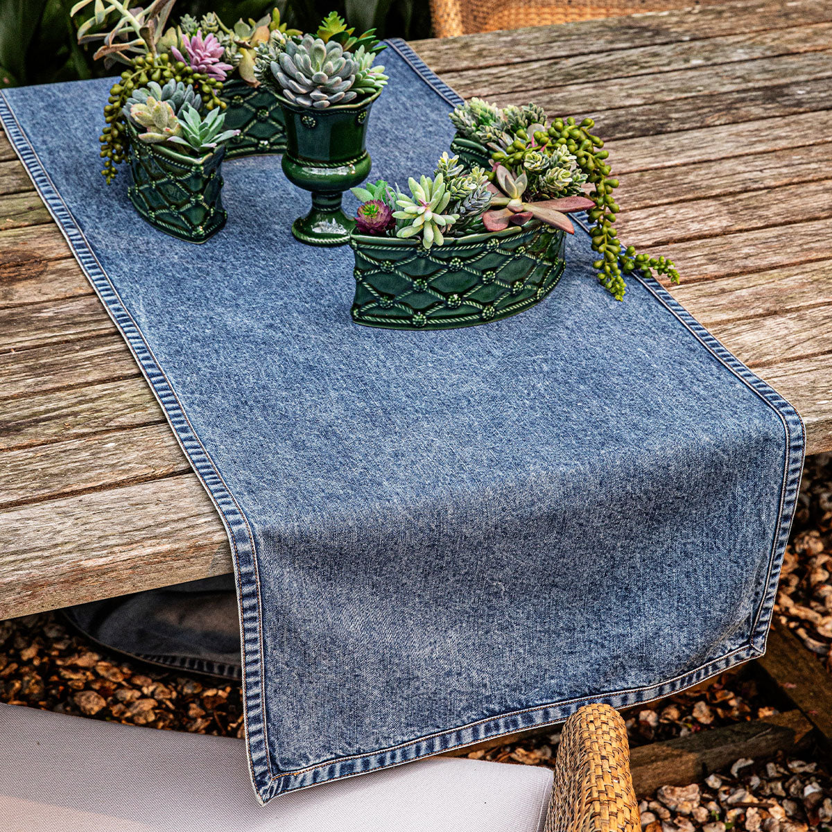 Denim 18 x 90 Table Runner - Blue - Image 3