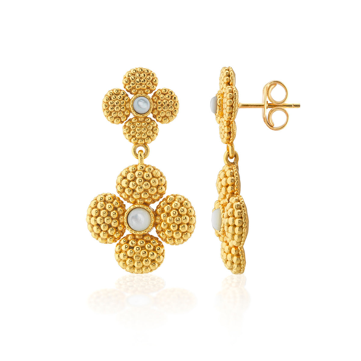 Berry Clover Convertible Duo Earrings - MOP - Image 3