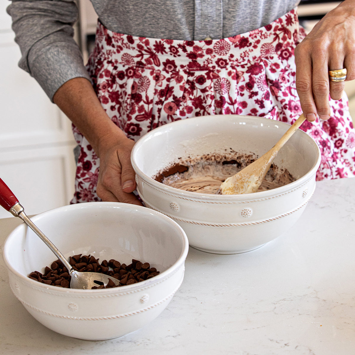 Berry & Thread Nesting Serving Bowl Set/3pc - Whitewash - Image 5