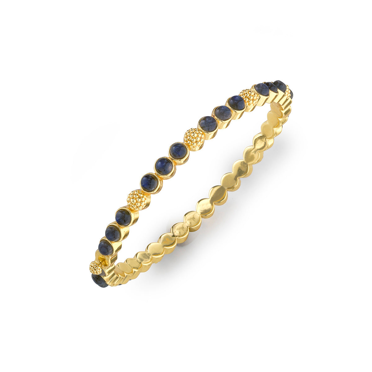 Berry Gem Petite Hinged Bangle - Blue Labradorite - Image 3