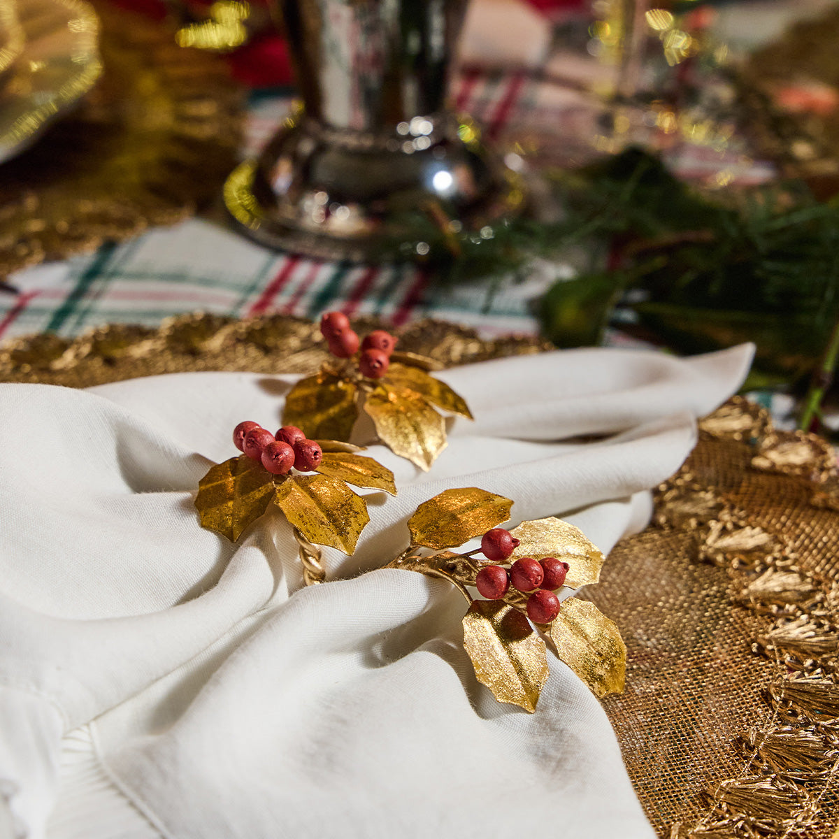 Forest Walk Holly with Berries Napkin Ring Set/4 - Multi - Image 5