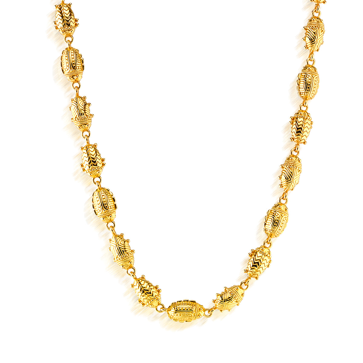 Scarab Petite Linear Link Necklace. 18+1 - Gold