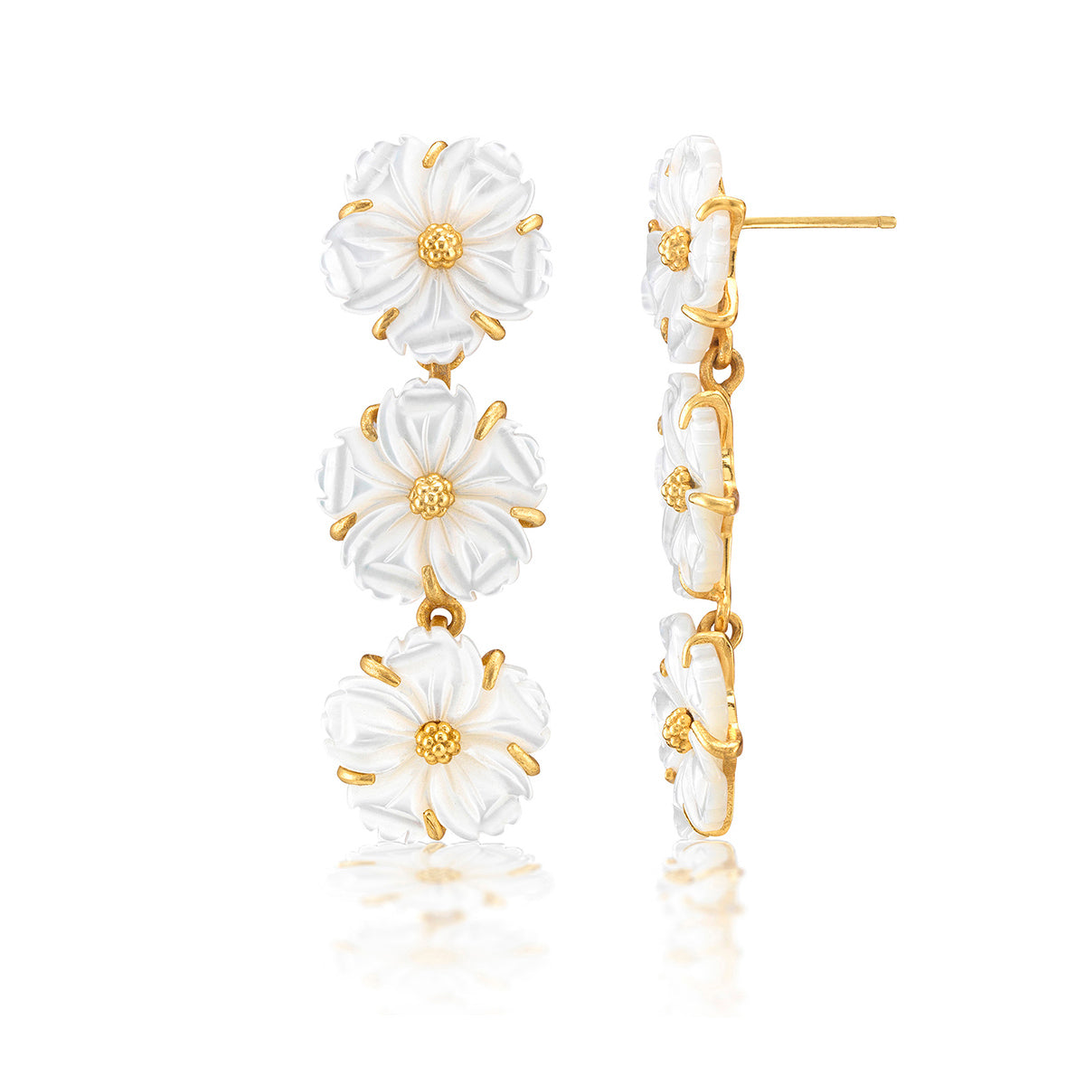 Mermaid Garden Petite Linear Earrings - MOP - Image 3