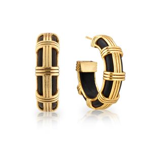 Gaia Cage Hoop Earrings - Ebony