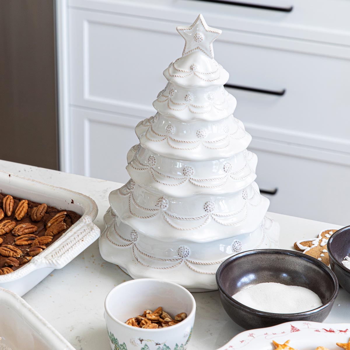 Berry & Thread Christmas Tree Cookie Jar - Whitewash - Image 6