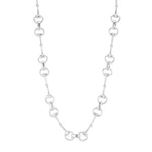 Equestrian Snaffle Bit Chain Necklace. 20 - Silver