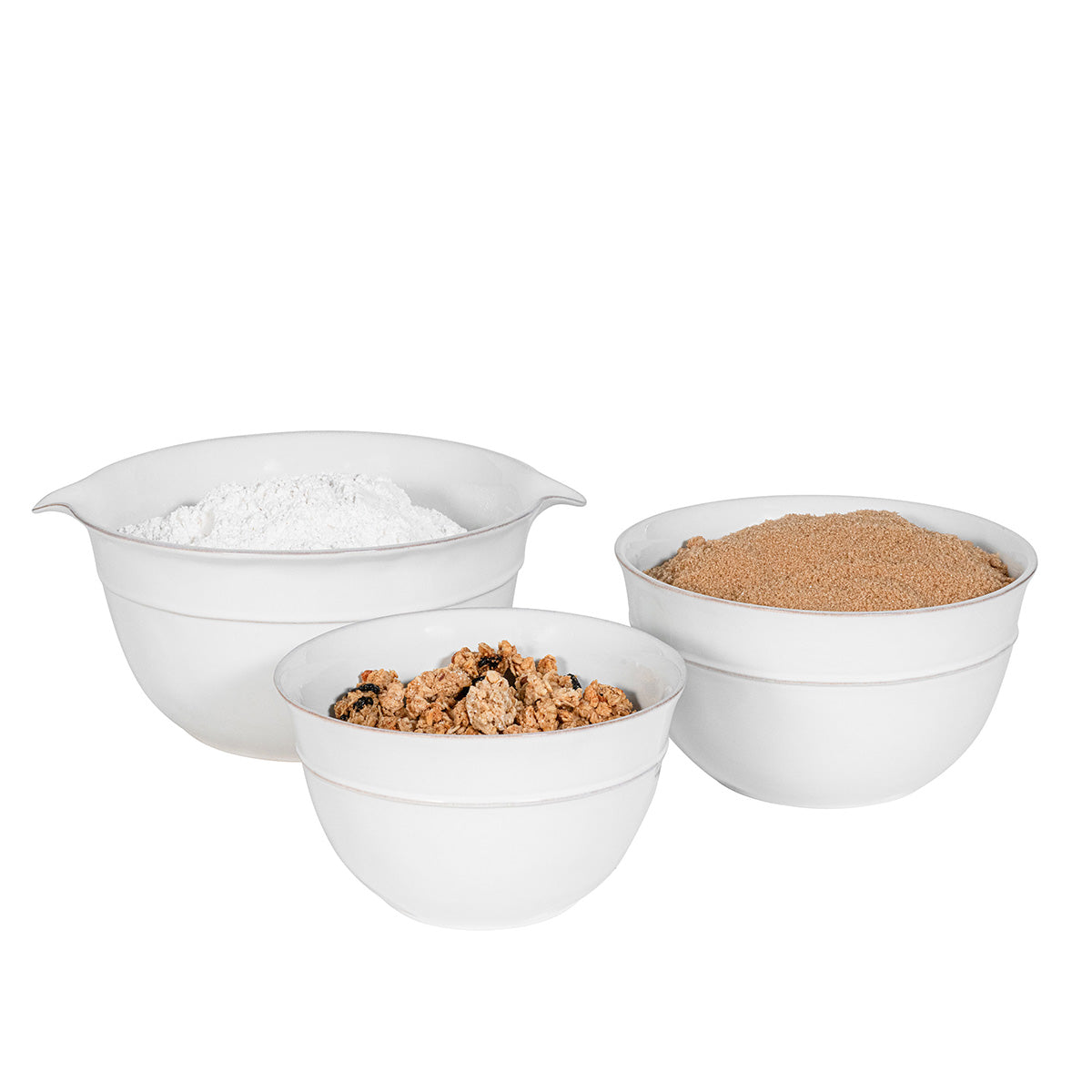 Puro Nesting Serving Bowl Set/3pc - Whitewash - Image 2
