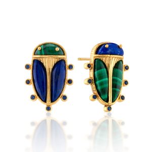 Scarab Mismatched Stud Earrings - Multi
