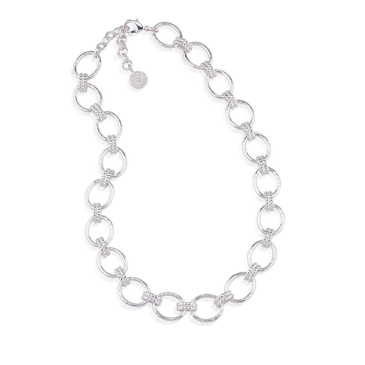 Cleopatra Grande Link Necklace. 16+2 - Silver - Image 3