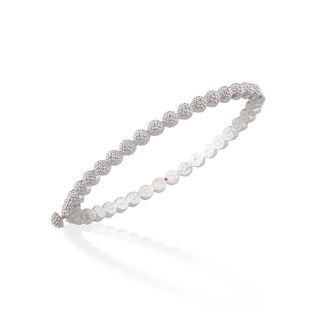 Berry Eternity Petite Hinged Bangle. S/M - Silver - Image 3