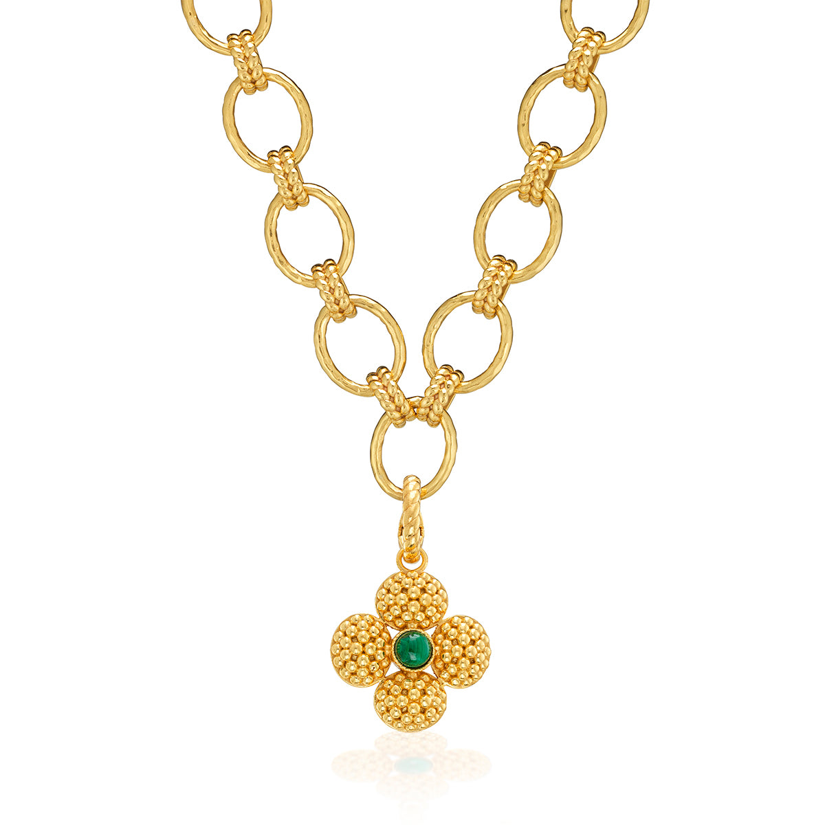 Berry Clover Double Sided Charm/Pendant - Malachite - Image 5