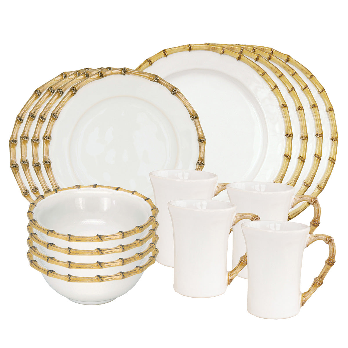 Bamboo 16pc Place Setting - Natural