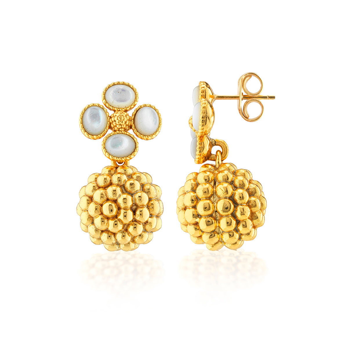 Berry Clover Drop Earrings - MOP - Image 3