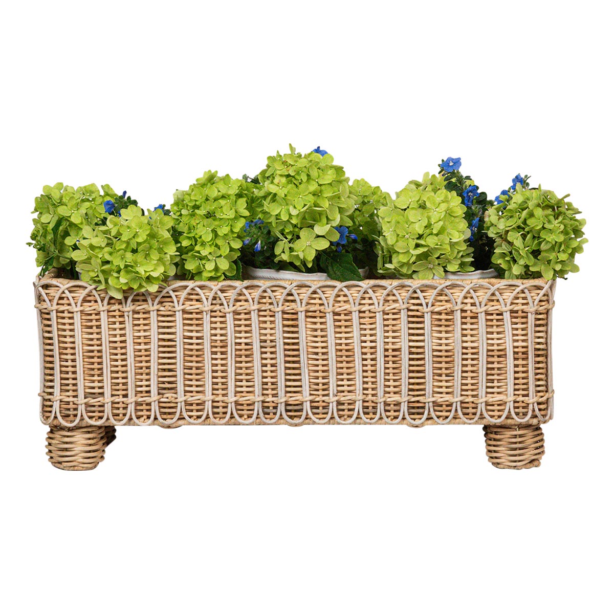 Provence Rattan Rectangular Planter - Whitewash - Image 3